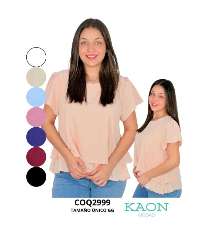 Blusa Sra.m/C Tela Dunna.coqueta - Kaon Modas CDE