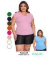 Blusa Sra.m/C Escote V Tela Canelada - Kaon Modas CDE