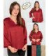 BLUS.SRA.MANGA 3/4 TELA SATIN.COQUETA