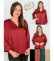 BLUS.SRA.MANGA 3/4 TELA SATIN.COQUETA