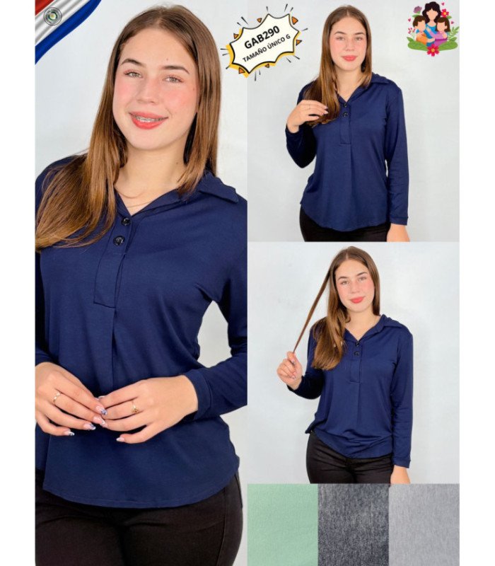 BLUSA SRA.M/L CON BOTONES.GABI