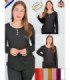 BLUSA M/L SRA.BOTON EN FRENTE DONABY