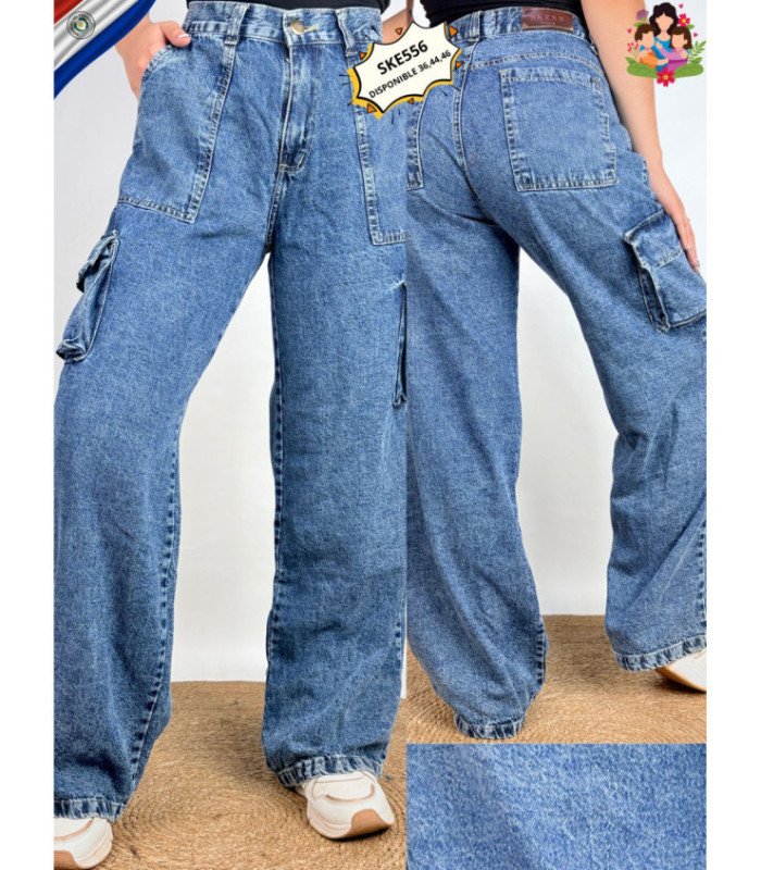 PANT.JEANS CARGO FEM.RIGIDO 36 AL 46.SKEN