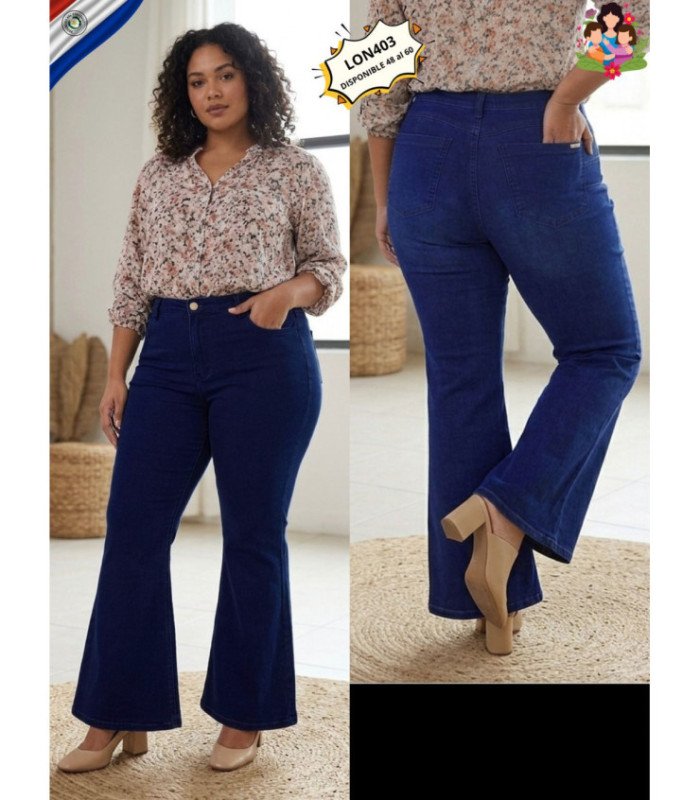 PANT.JEANS FLARE SRA.48 AL 60.LON X