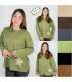 BLUSA SRA.M/L DETALLE FLOR ABAJO.COQUETA