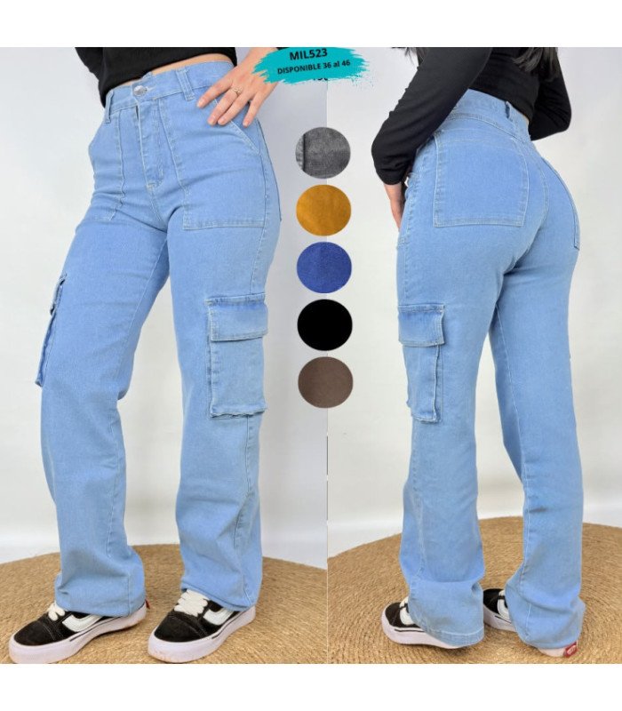 PANTALON CARGO MOM C/ LYCRA. MILKU