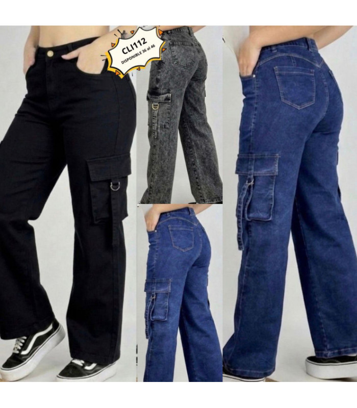 PANT.JEANS FEM.CARGO 36 AL 46.CLICK
