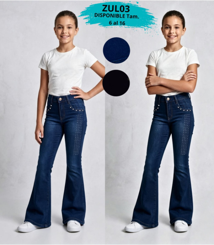 PANT.INFANTIL FLARE 6 AL 16.ZULMA