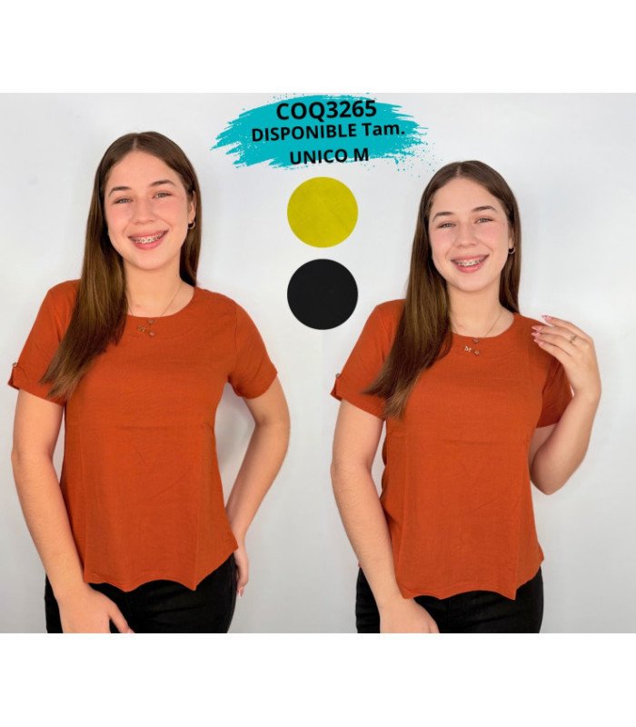 BLUSA SRTA.M/C TELA LINO.COQUETA