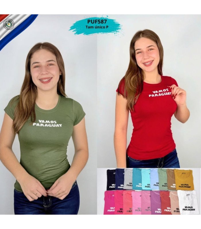BLUSA SRTA.M/C VAMOS PARAGUAY.PUFFY