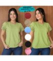 BLUS.M/C ALG.C/ DETALLE BORDADO.