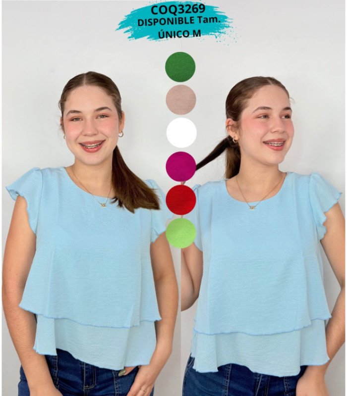 BLUSA SRTA M/C TELA DUNNA.COQUETA