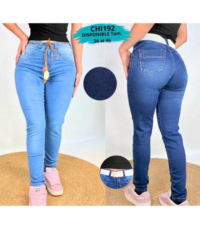 PANT.JEANS FEM.C/ CINTO 36 AL 46.CHILIS