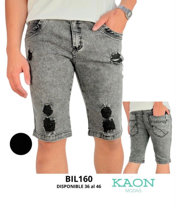 BERMUDA JEANS RASGADO MASC.36 AL 48 BILLI