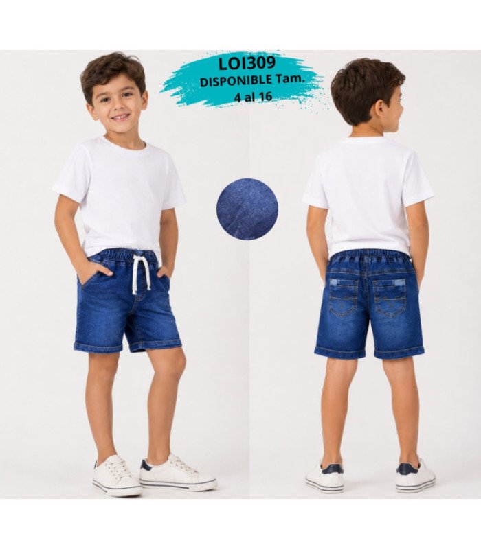 BERMUDA JEANS PARA VARON 4 AL 16.LOIS
