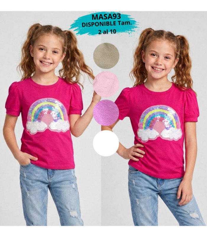 BLUS.INFANTIL M/C C/ ESTAMPAS BRILLOSO.