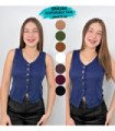 BLUSA SIN MANGA C/ BOTONES DORADO