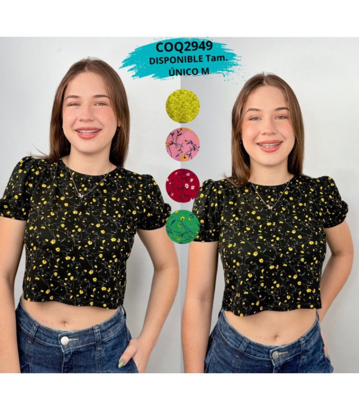 CROPPED ESTAMPADO M/C PRINCESA .COQUETA