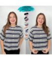 BLUS. SRTA.CROPPED LISTRADO TAMANHO G.COQUETA