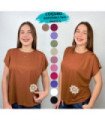 BLUSA SRA.M/C BORDADO FLOR ABAJO.COQUETA