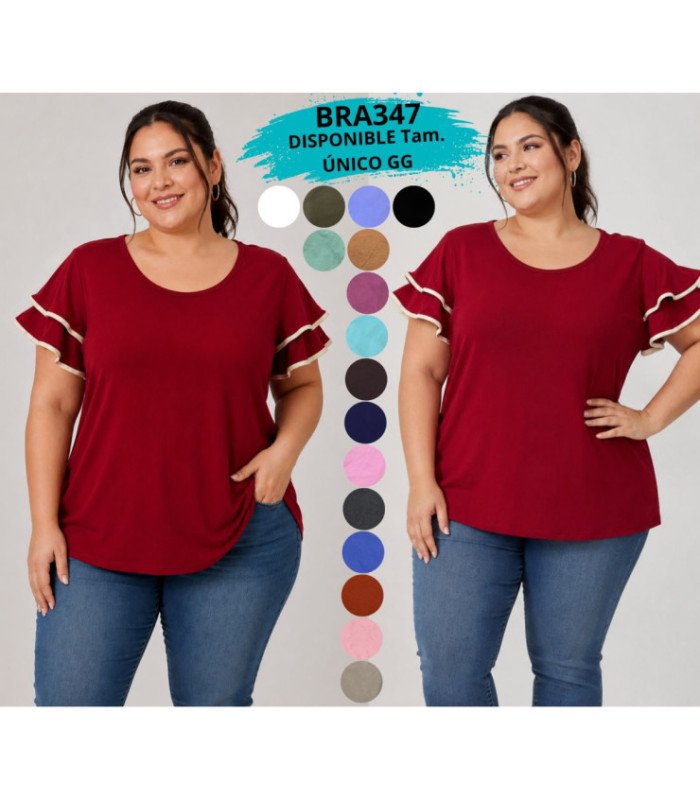 BLUSA SRA.M/C BABADO.