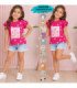BLUS.INFANTIL M/C MANGA FRUNCIDO,ESTAMPADO