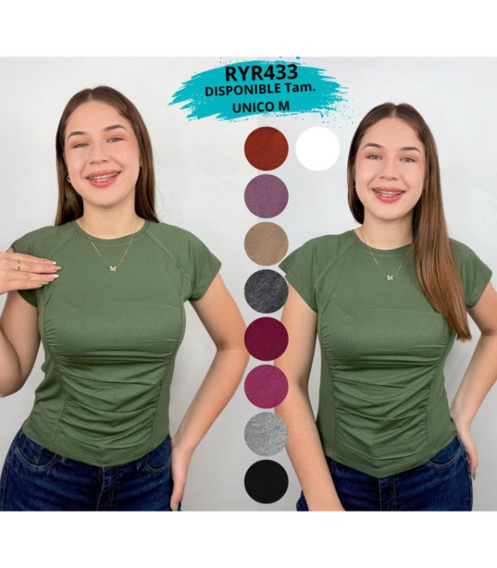 BLUSA SRTA.M/C FRUNCIDO ENFRENTE.RYR