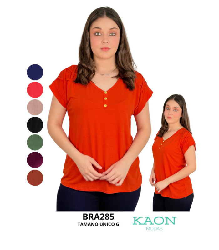 BLUS.SRA.M/C TIRAS CRUZADAS EN EL HOMBRO