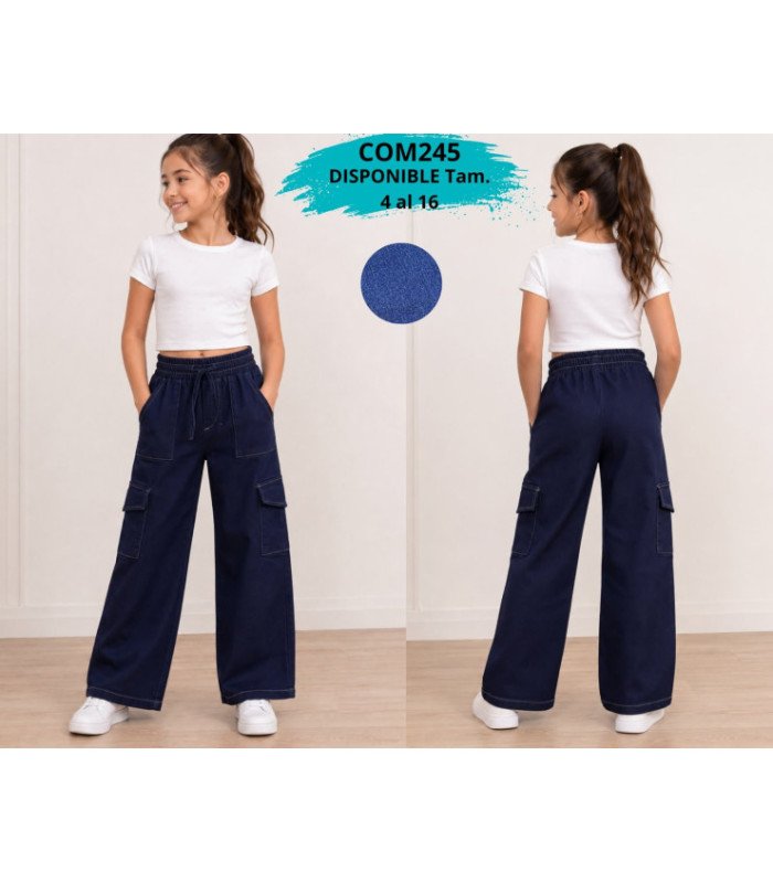 PANT.JEANS CARGO P/ NENA 4 AL 16.COMET