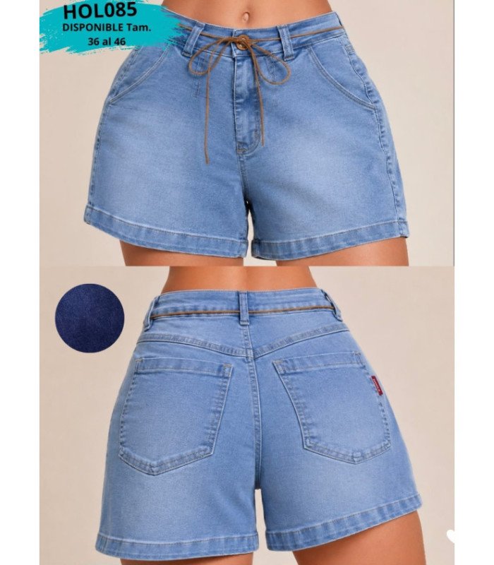 SHORT JEANS FEM.C/ CINTO 36 AL 46.HOLLY