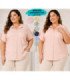 CAMISA M/C LISTRADO PLUS SIZE.