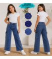 PANT.JEANS NENA CARGO Y BRILLO 4 AL 16.COOKIE