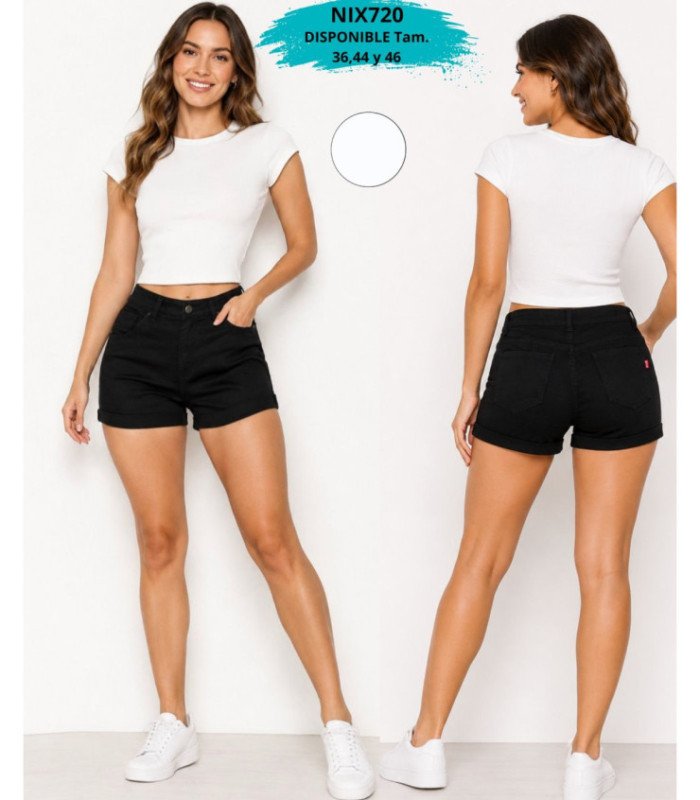 SHORT FEM. BLANCO Y NEGRO 36 AL 46.NIX