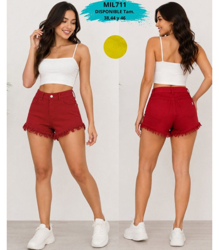 SHORT JEANS FEM.COLORIDO 36 AL 46.MILKU