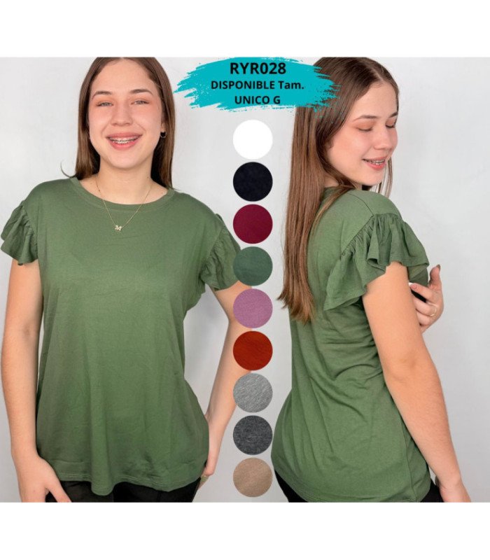 BLUSA M/C ALG.SRA.MANG.BABADO.RYR