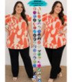 BLUSA ESTAMPADA MANGA FRUNCIDO