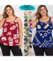 BLUSA SRA. SIN MANGA ESTAMPADA,TIRAS REGULABLE.
