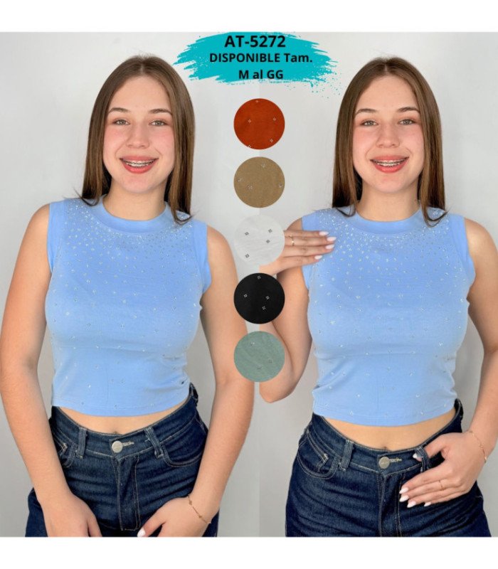 CROP REGATA CON BRILLO