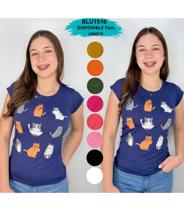 REMERITA M/C FEM.ALG.DISEÑOM GATO.BLUPEPE