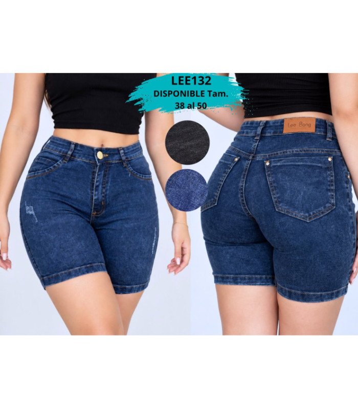 BERMUDA PESCADOR JEANS FEM.38 AL 48.LEEBONG