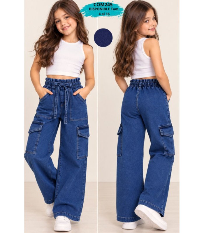 PANT.JEANS CARGO P/ NENA 4 AL 16.COMET