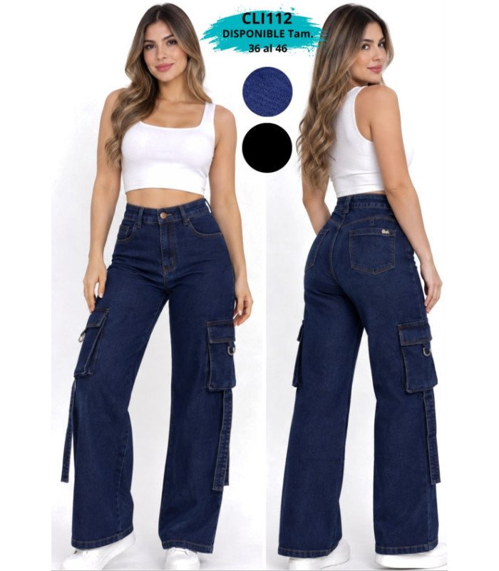 PANT.JEANS FEM.CARGO 36 AL 46.CLICK
