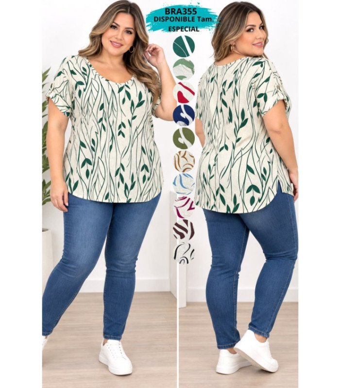 BLUSA SRA.ESPECIAL M/C ESTAMPADA