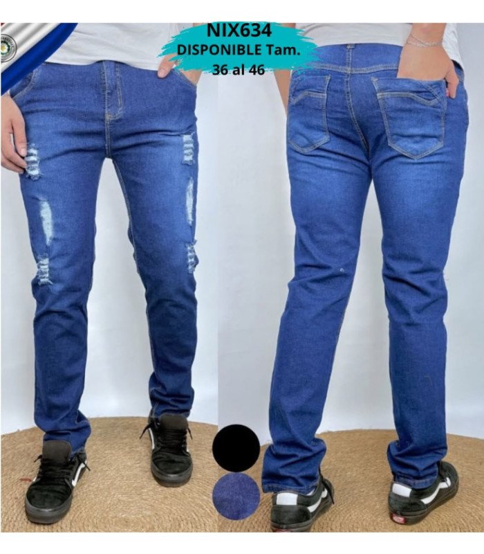 PANTALON JEANS MASC.RASGADO 36 AL 46 NIX