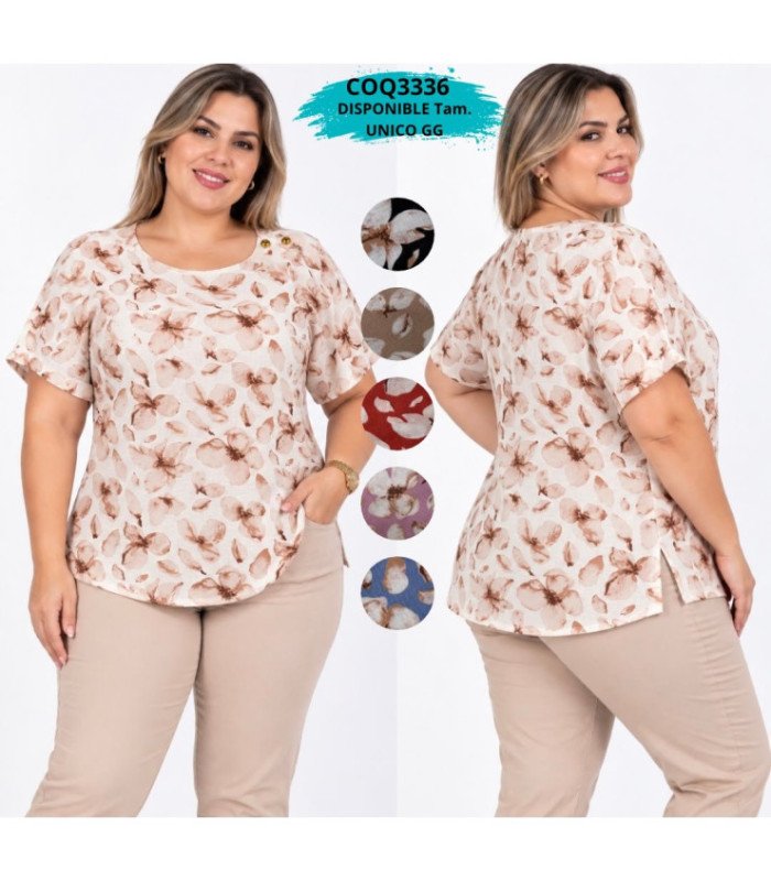 BLUSA SRA.FLOREADO LINO.COQUETA