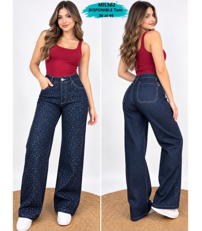 PANT.JEANS C/ BRILLO ANCHO 36 AL 46.MILKU