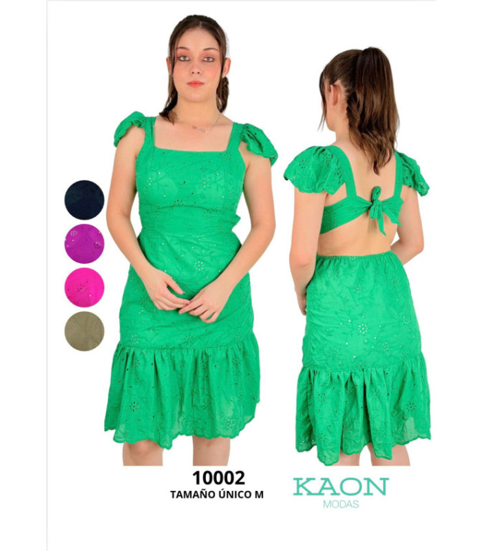 VESTIDO BRODERIE SRTA,ABERTURA ATRAS.