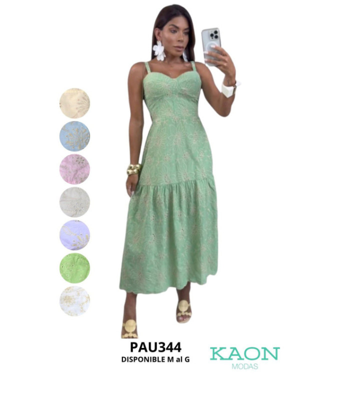 VESTIDO SOLERA LARGO BRODERIE