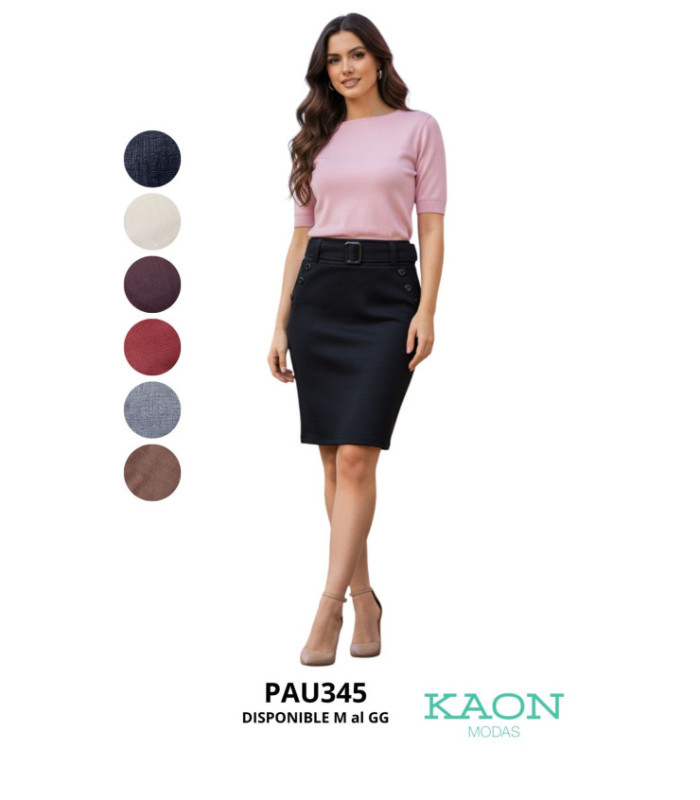 POLLERA C/ BOLSILLO Y BOTON