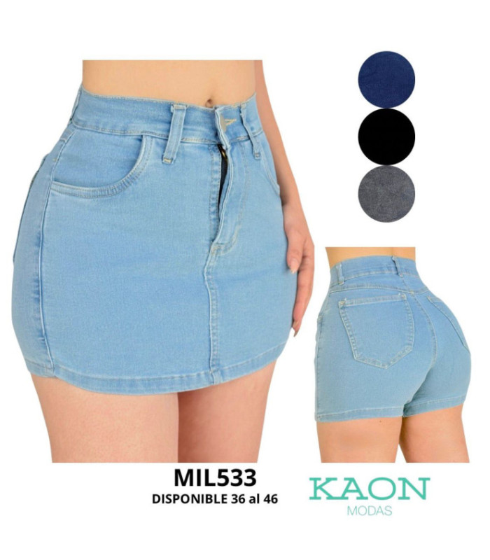SHORT POLLERA JEANS 36 AL 46.MILKU
